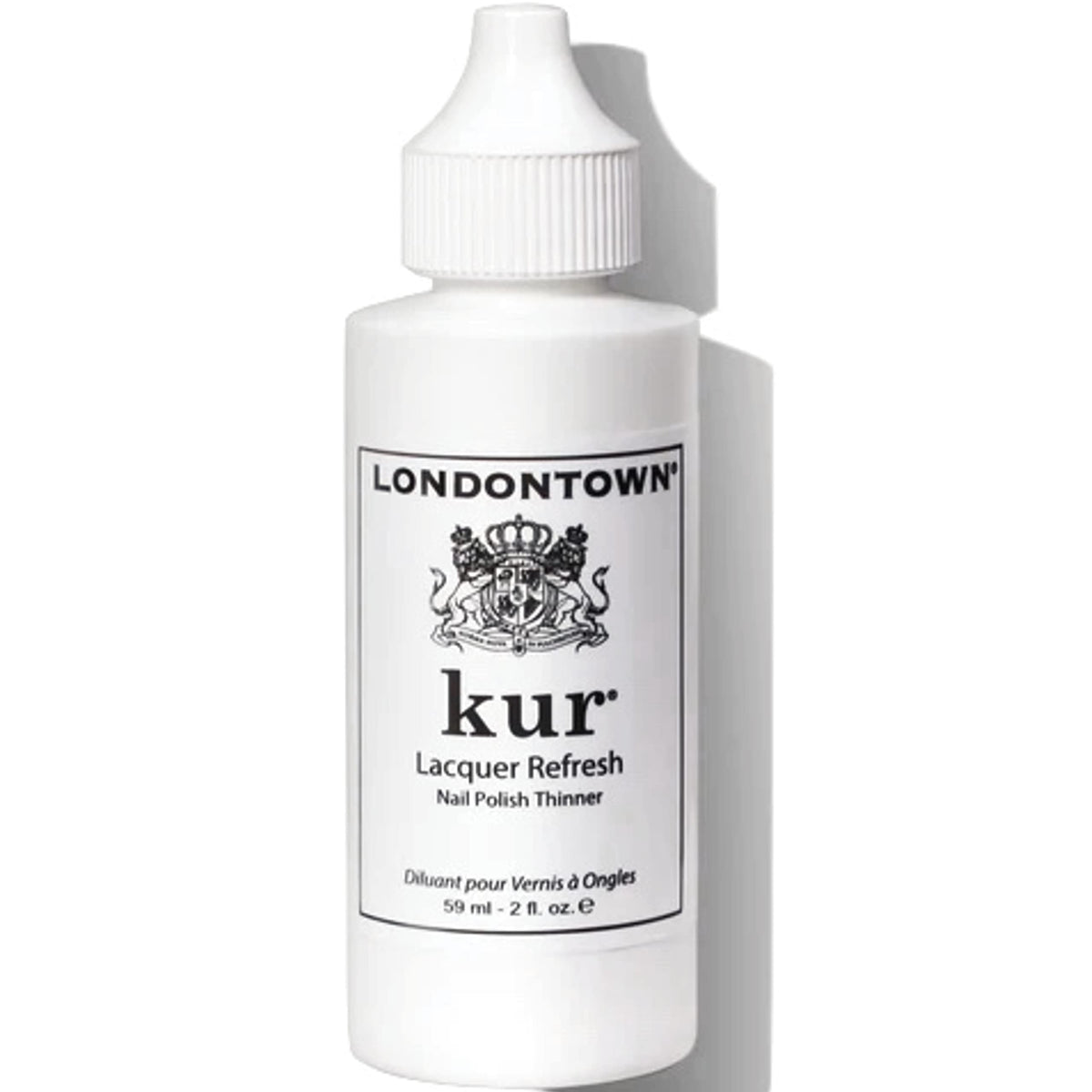 LONDONTOWN bottle front view showing thinner label and easy application benefit
