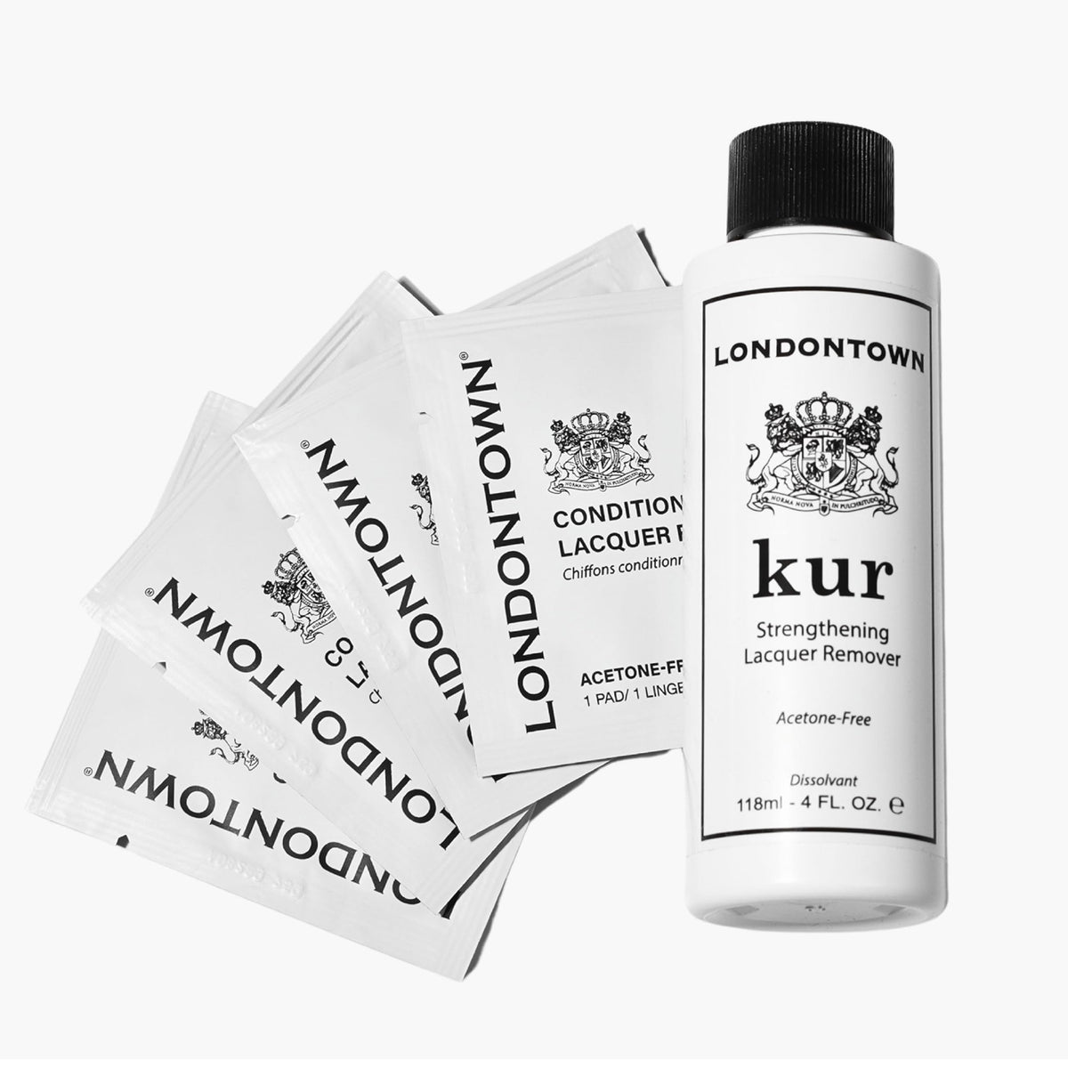 LONDONTOWN bottle front view showing label and easy-home polish removal benefit