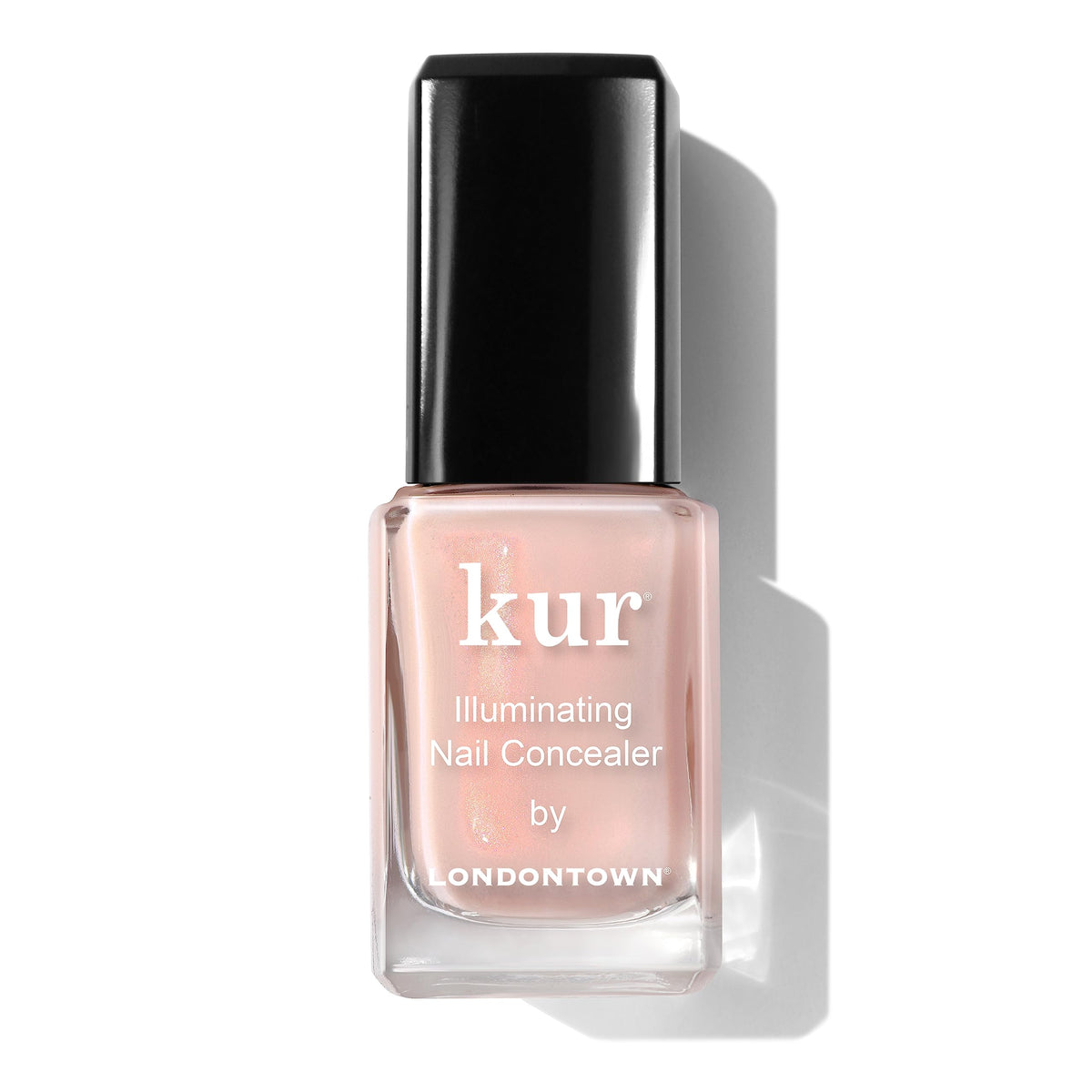 LONDONTOWN bottle front view showing bubblegum pink polish and neat finish