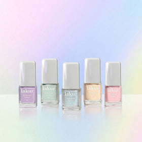 LONDONTOWN full shades lineup flatlay with pastel to shimmer selection, easy color comparison