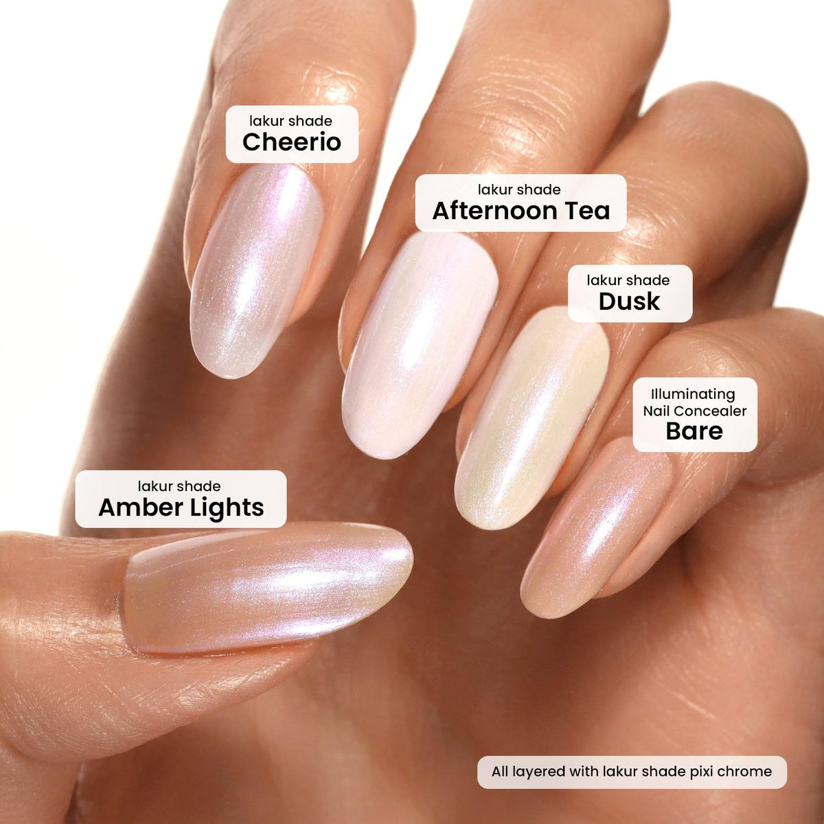LONDONTOWN finished manicure in lifestyle setting showcasing long-lasting glow