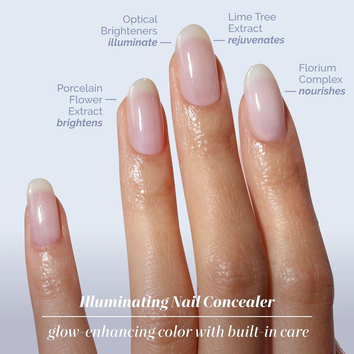 LONDONTOWN concealer brush stroke close-up demonstrating smooth coverage and brightening benefit