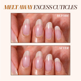 LONDONTOWN before and after nail bed photo showing smooth, polished finish