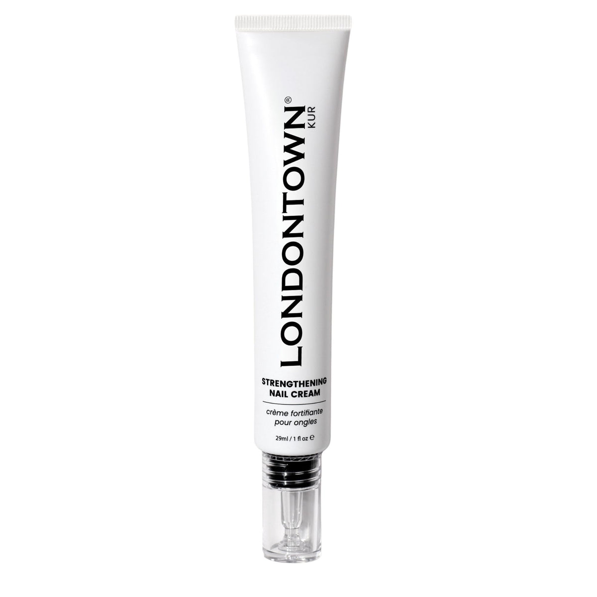 LONDONTOWN front packaging showing the nail-strengthening cream and benefits