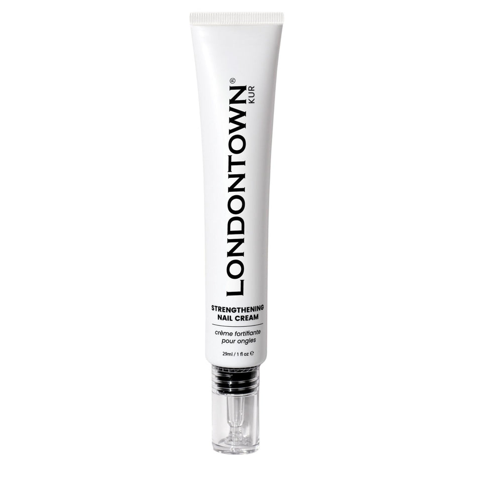 LONDONTOWN front packaging showing the nail-strengthening cream and benefits