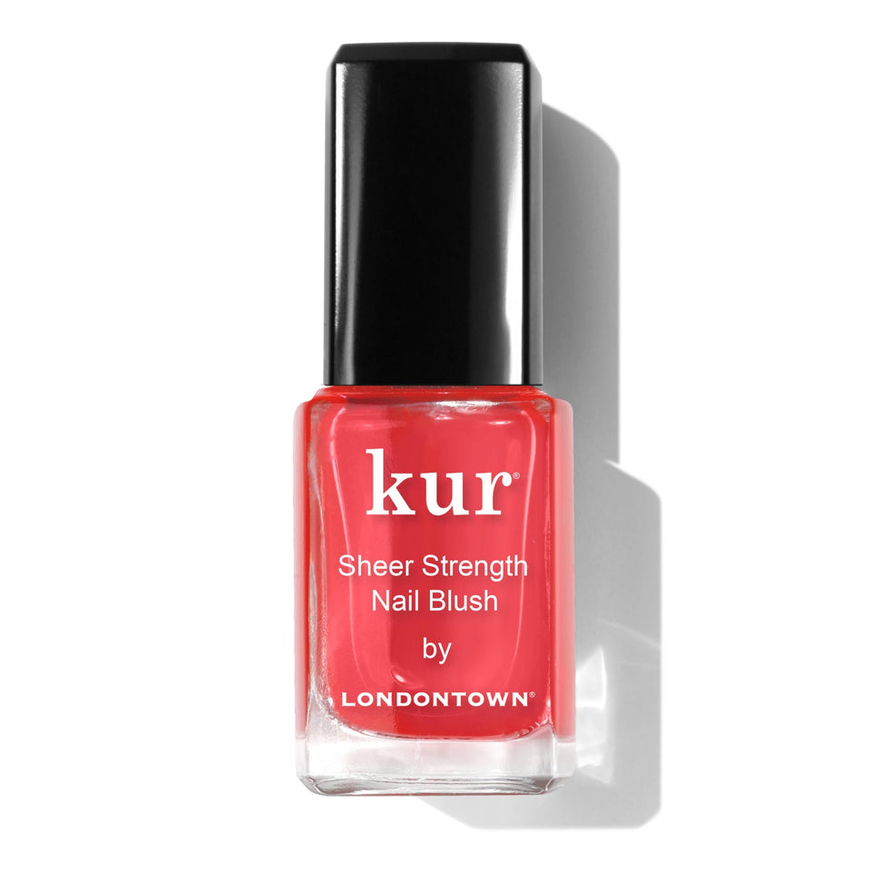 LONDONTOWN front packaging in poppy showing bottle and cap, clear benefit shine
