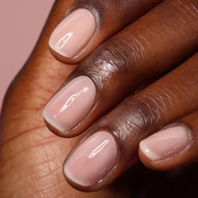 LONDONTOWN brush stroke of Gel Genius on nail swatch showing high-gloss result