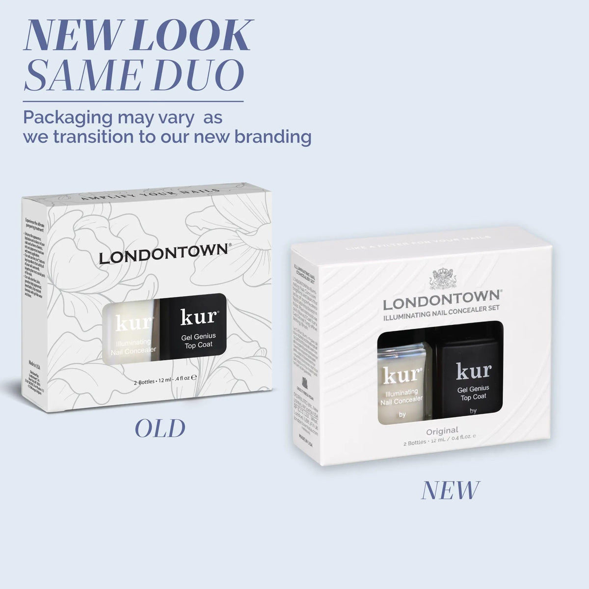LONDONTOWN Gel Genius top coat bottle label highlighting chip-resistant durable shine benefit