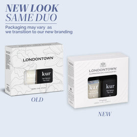 LONDONTOWN Gel Genius top coat bottle label highlighting chip-resistant durable shine benefit