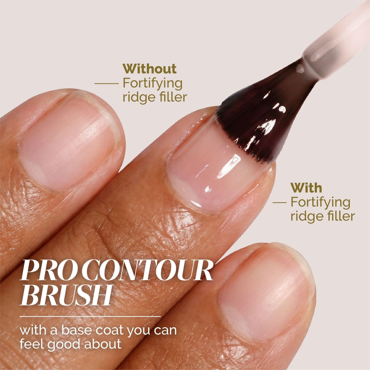 LONDONTOWN before and after nail demonstrating filled ridges and smoother look