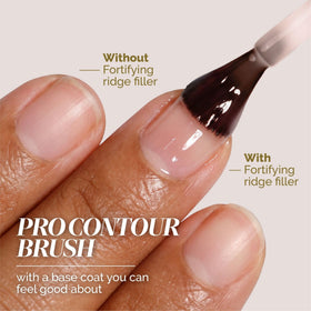 LONDONTOWN before and after nail demonstrating filled ridges and smoother look