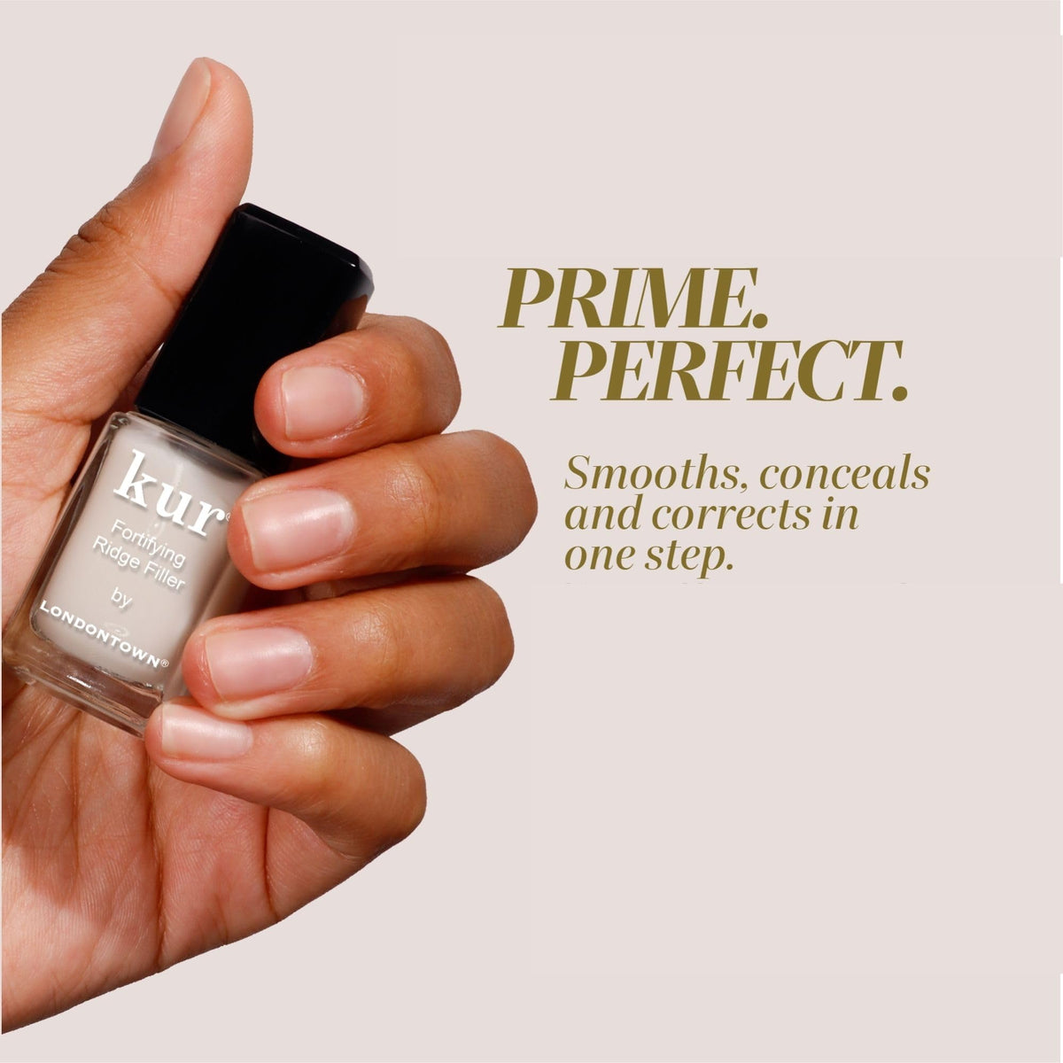 LONDONTOWN application on a nail being brushed for easy, even coverage