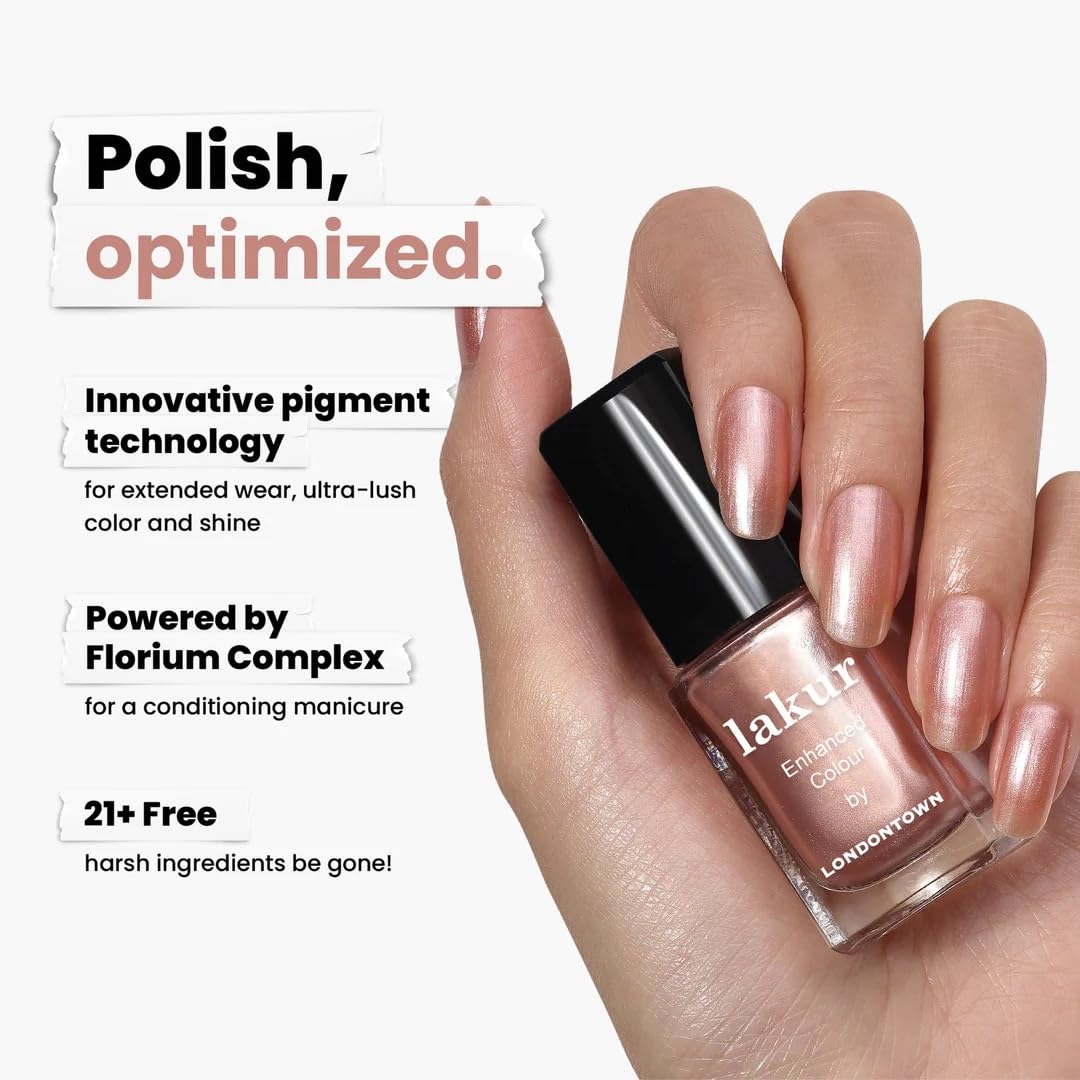 LONDONTOWN Lakur swatch on hand illustrating true Boozy Brunch color payoff