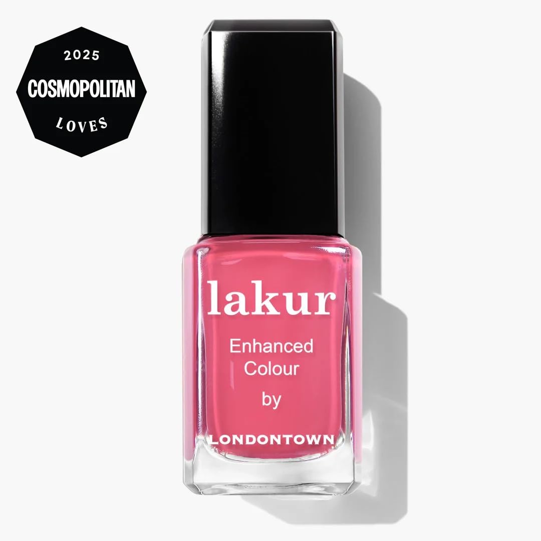 LONDONTOWN Lakur brush stroke of Electric Flamingo demonstrating smooth, streak-free application