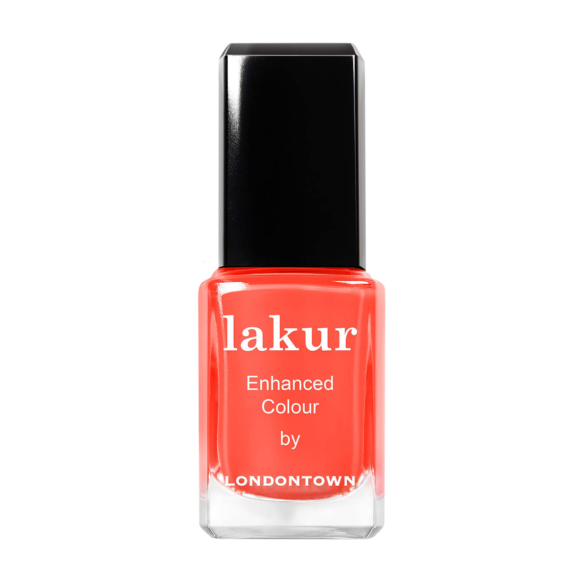 LONDONTOWN lakur front packaging showing Sunset Orange color and benefit shine