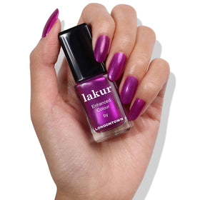 Application shot with LONDONTOWN polish in hand demonstrating easy at-home use