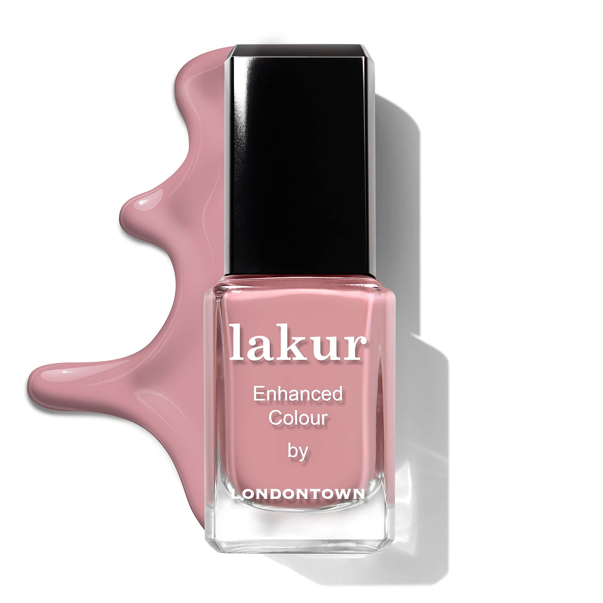 LONDONTOWN manicured hands wearing Mauve Over showing long-lasting salon shine