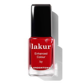 LONDONTOWN nails styled with fashion outfit showing runway-inspired red for trend-driven looks