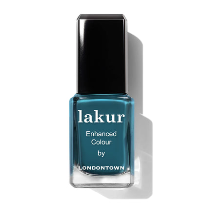 LONDONTOWN Lakur front bottle showing Magpie blue and sleek packaging benefit: recognizable shade