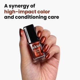LONDONTOWN Lakur being applied to fingernail for chip-resistant, salon-like result benefit