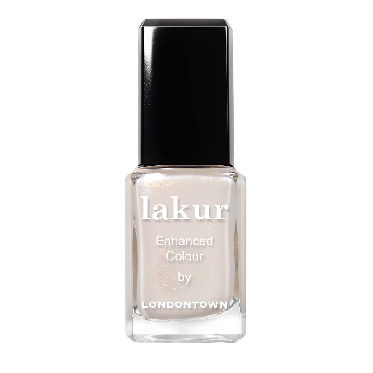 LONDONTOWN bottle front view showing Princess Awaits nude-brown color and glossy finish