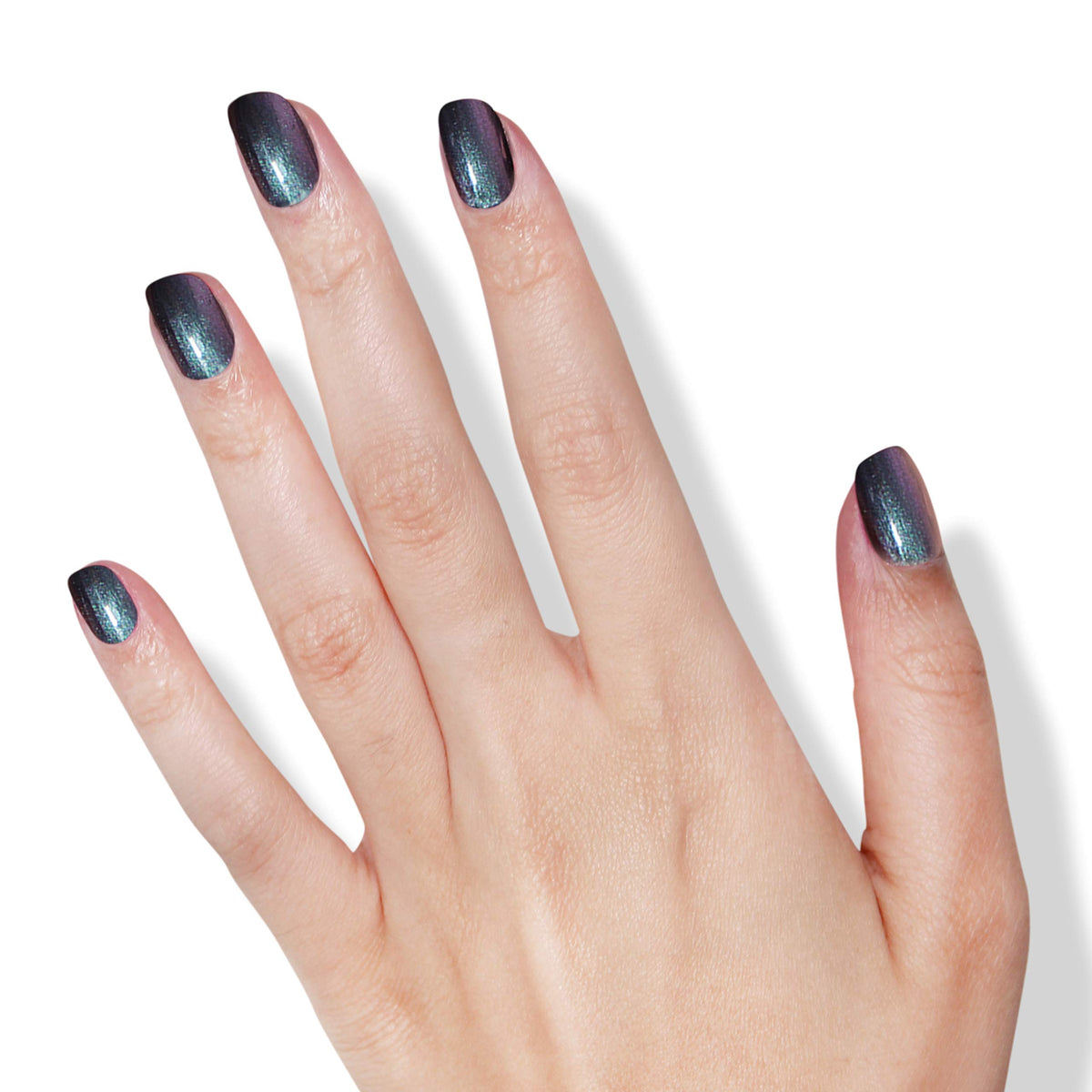 LONDONTOWN swatch on nails demonstrating streak-free glossy finish and long wear