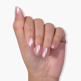 LONDONTOWN polish stroke on nail demonstrating even coverage and shine benefit