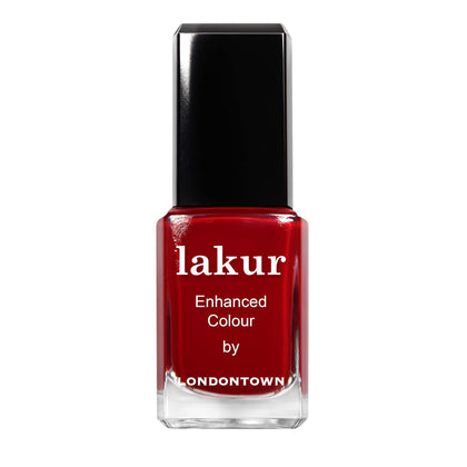 LONDONTOWN Lakur Vendetta front bottle showing rich red color and glossy finish