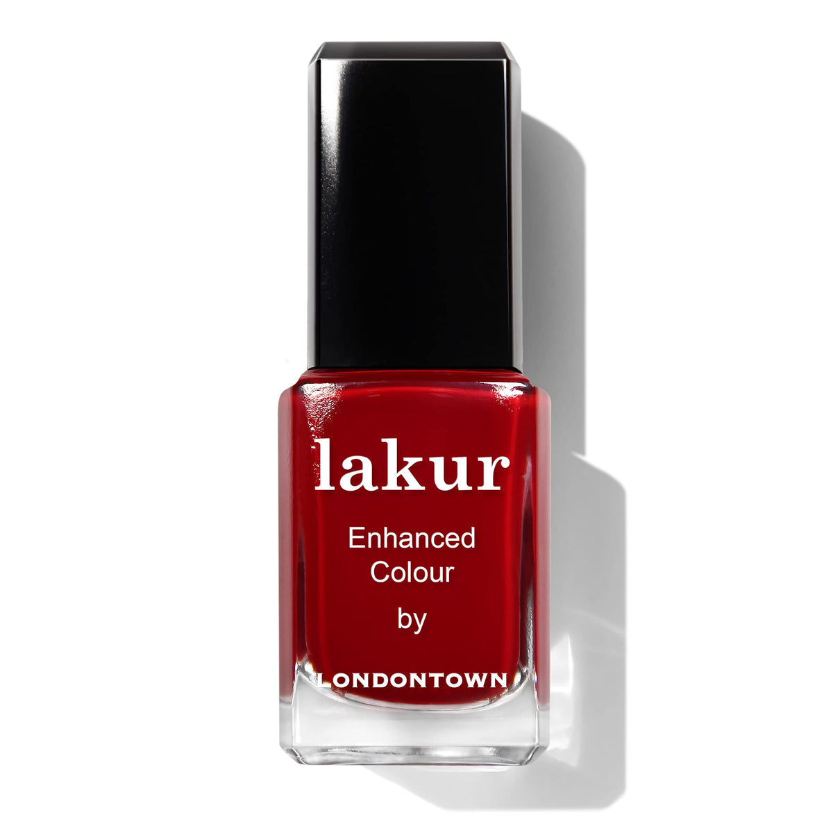 LONDONTOWN polish on vanity styled with flowers suggesting salon-quality, clean beauty