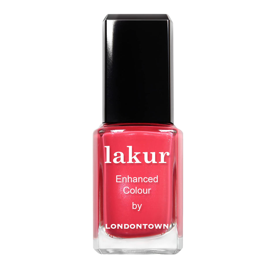 LONDONTOWN Lakur Weekend Cheers front bottle shows vivid pink purple color and glossy finish