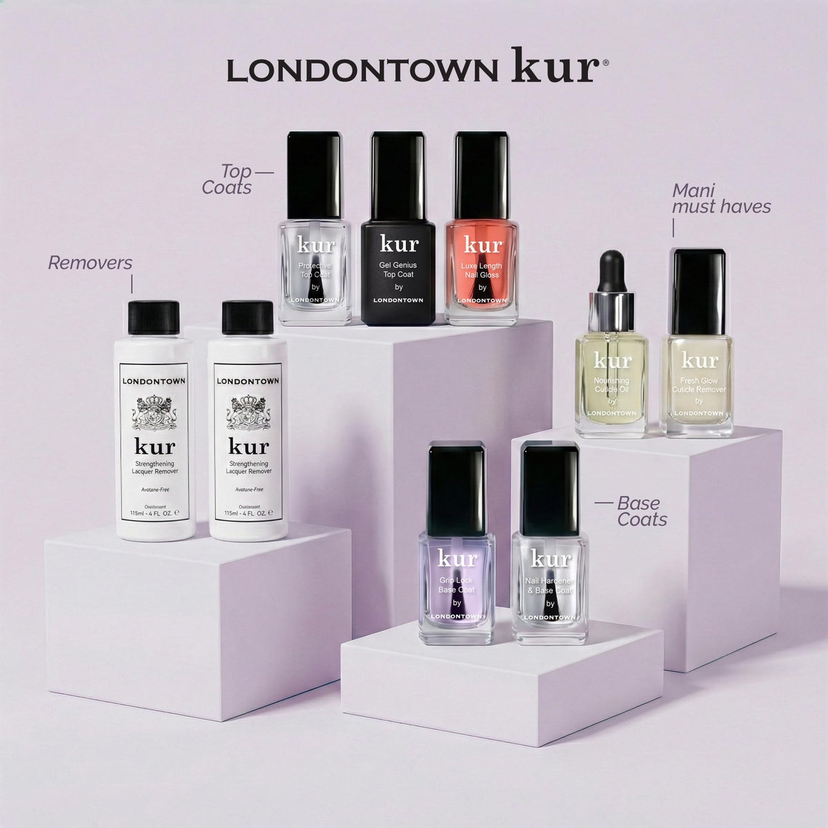 LONDONTOWN on bathroom vanity lifestyle scene implying salon-quality home care