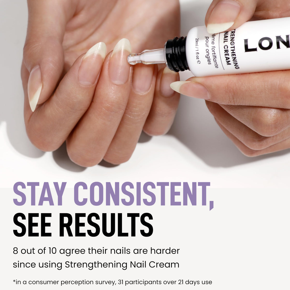LONDONTOWN before and after nails showing stronger healthier-looking nails