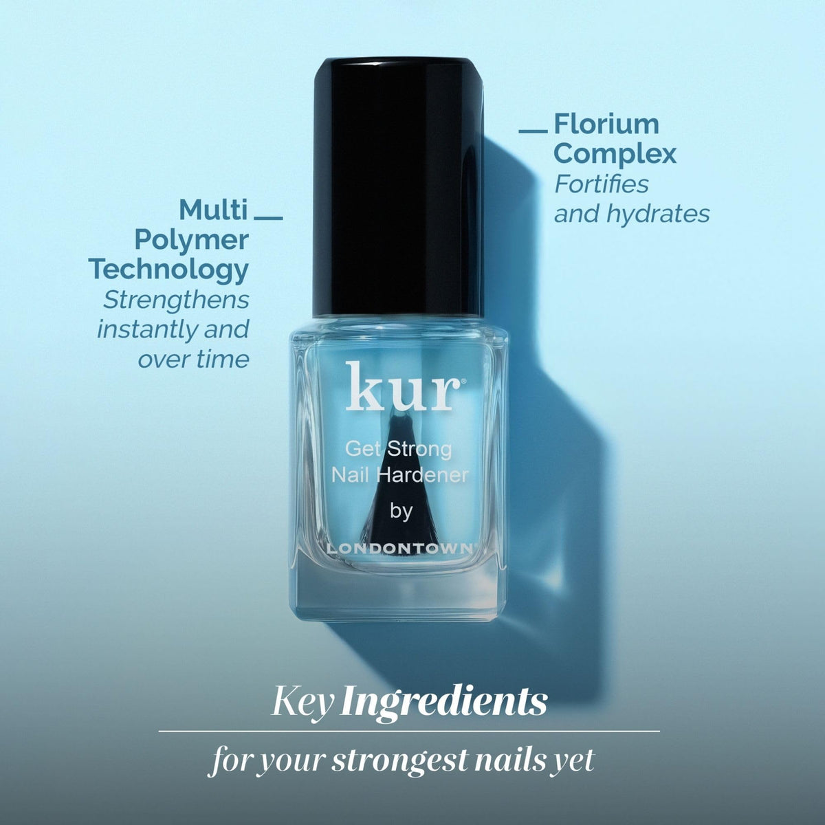 LONDONTOWN nails before and after comparison illustrating reduced breakage and improved length