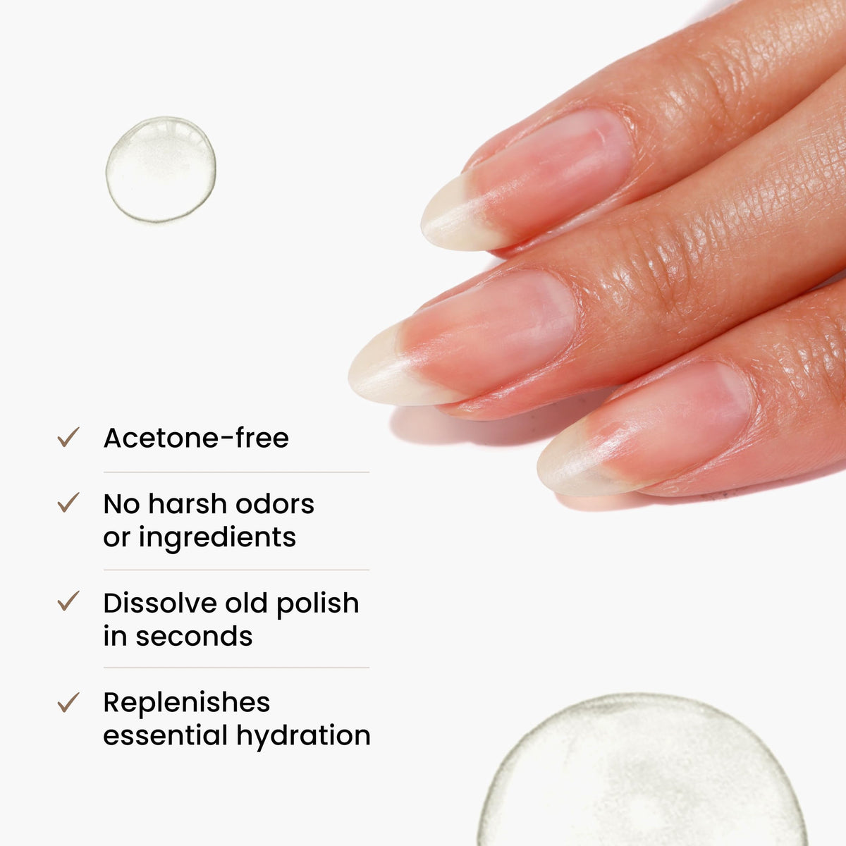 LONDONTOWN pre-saturated remover pad closeup emphasizing conditioning, no-leak advantage
