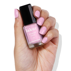 LONDONTOWN brush stroke of Pink Palm demonstrating smooth, streak-free application