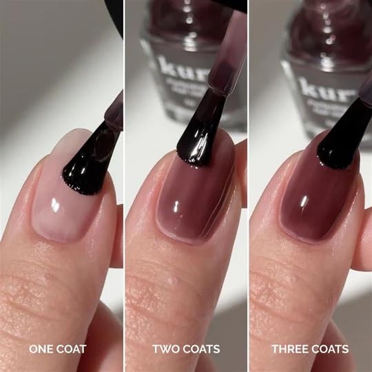 LONDONTOWN swatch on fingertips displaying buildable tint and subtle polish finish