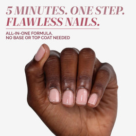 LONDONTOWN swatch on nail strip demonstrating sheer buildable color and natural finish