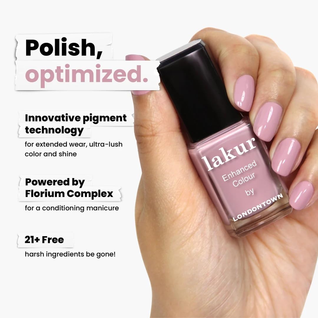 LONDONTOWN nail polish texture close-up showing streak-free coverage benefit