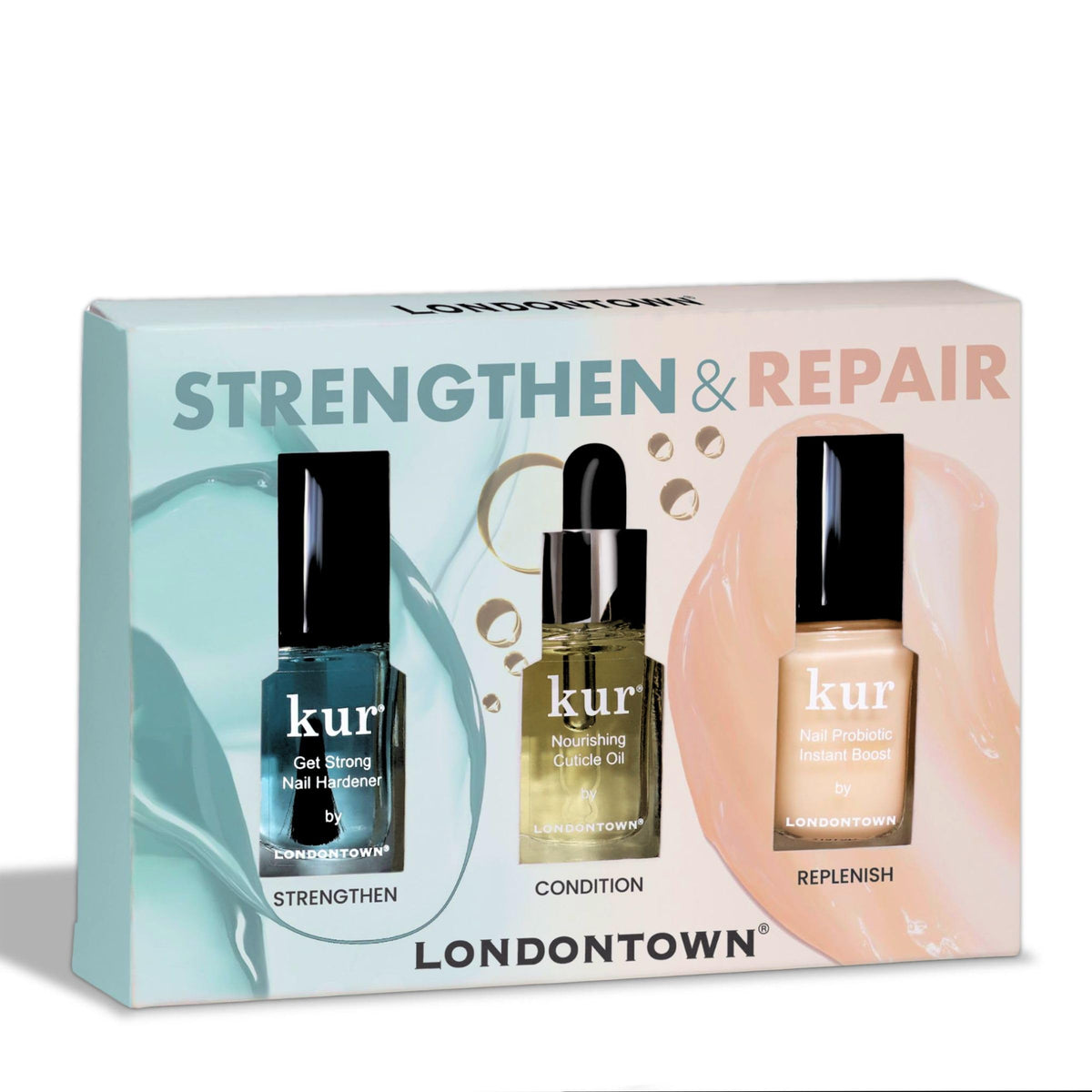 LONDONTOWN trio front packaging showing all three products and benefits