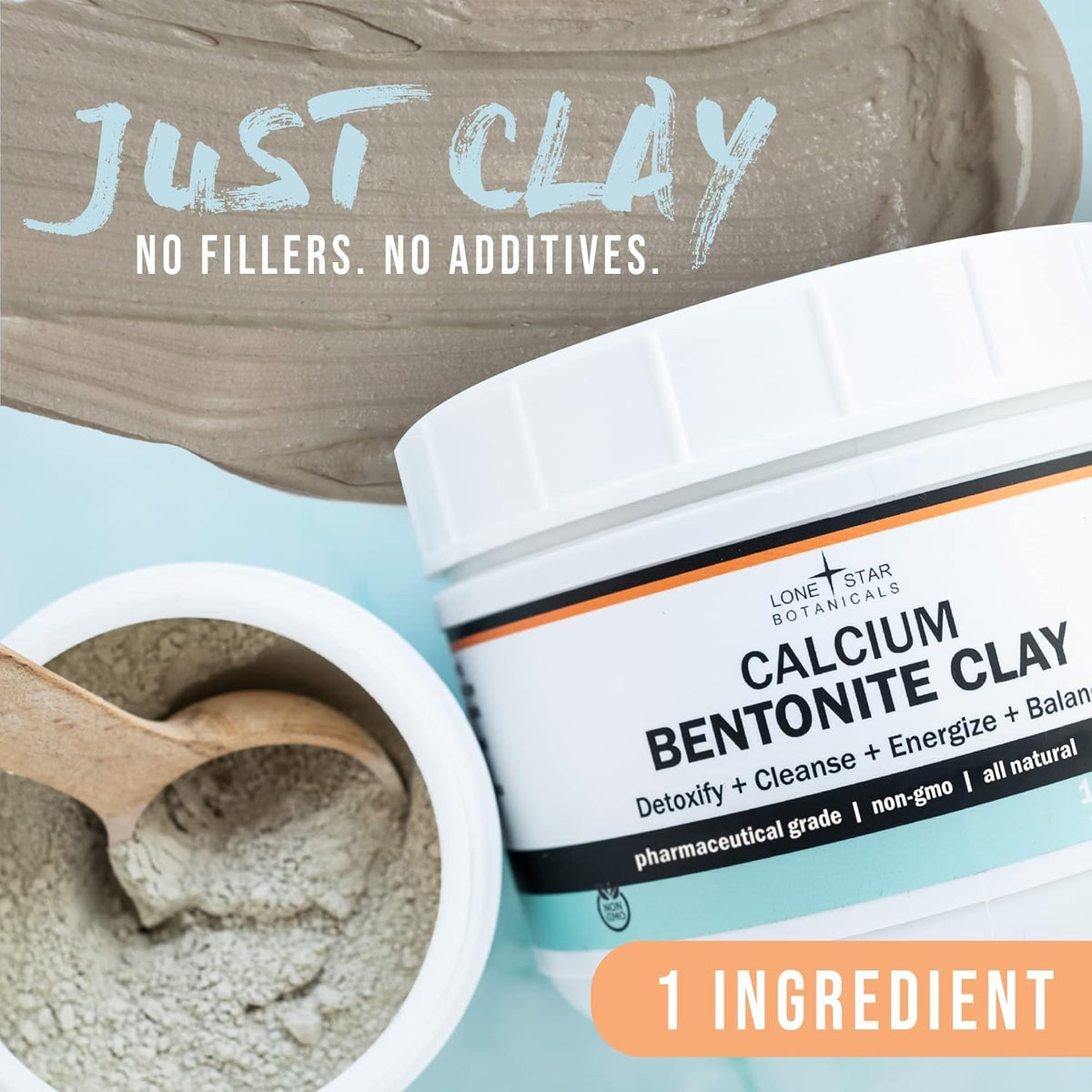 Lone Star Botanicals clay mixed with water in ceramic bowl demonstrating easy prep
