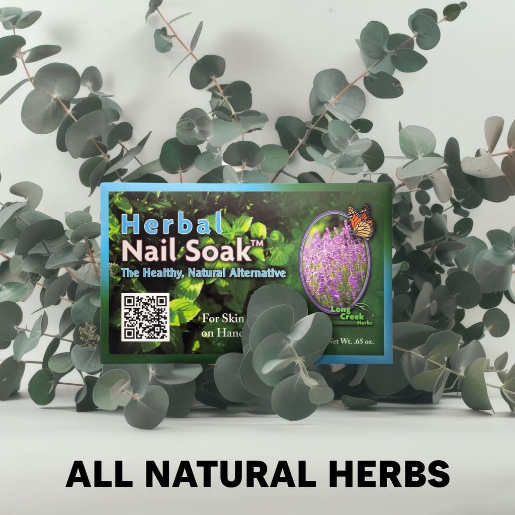 Long Creek Herbs hand treatment in use demonstrating softened cuticles and nail care