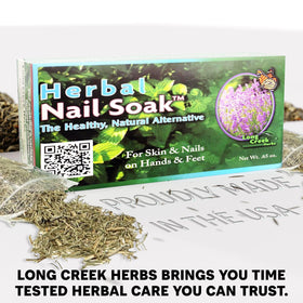Long Creek Herbs powder texture in hand to show fine mix for even dissolving