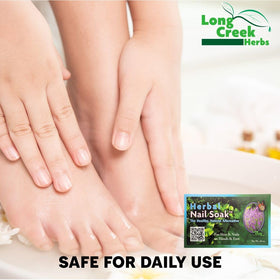 Long Creek Herbs soak dissolving in basin illustrating easy at-home foot care