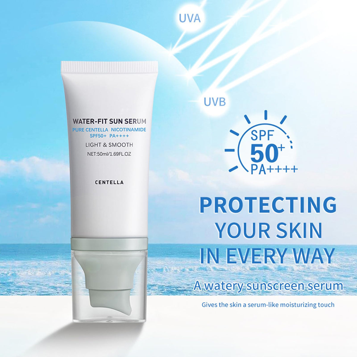 Loobexery label detail highlighting centella and hyaluronic acid benefits