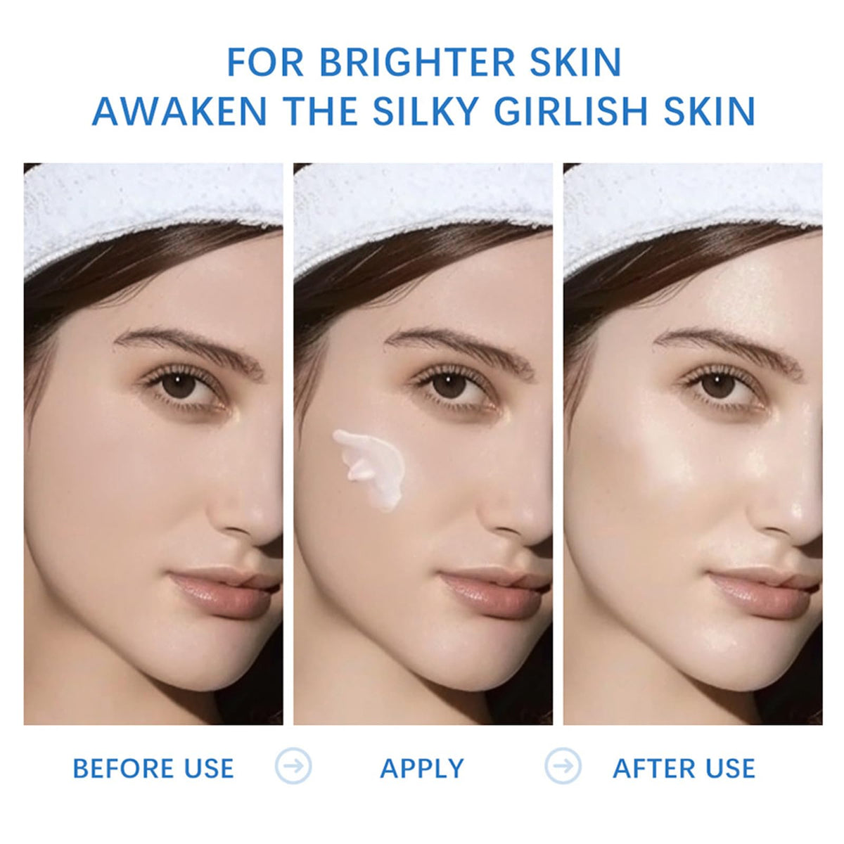 Loobexery before and after makeup base effect for smoother skin finish