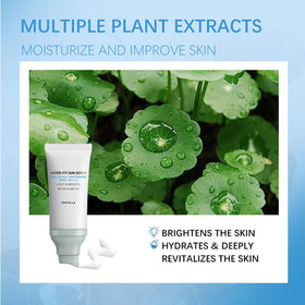 Loobexery product beside centella leaves emphasizing soothing botanical benefits