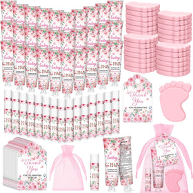 Loopeer front packaging showing full pink-flowers favor set and quantity; great presentation