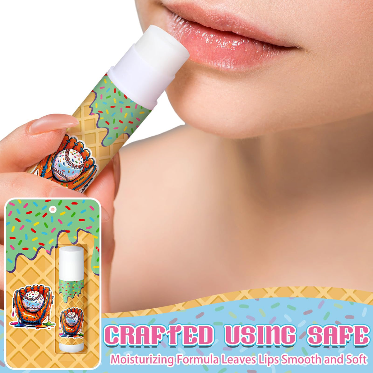 Loopeer lip balm in hand demonstrating compact size and easy carry convenience