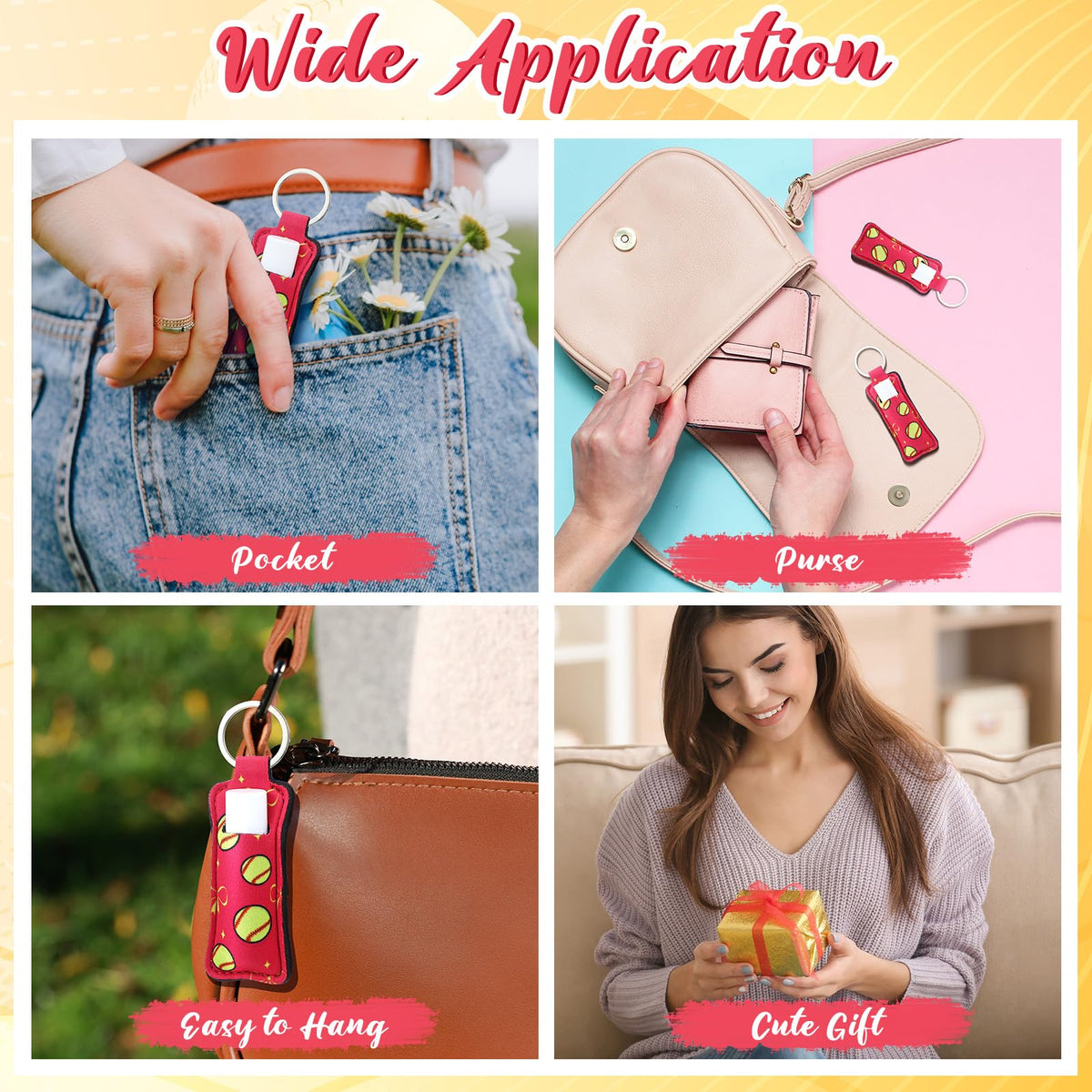 Loopeer keychain clipped to backpack showing quick-access lip care on the go