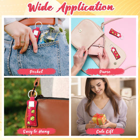 Loopeer keychain clipped to backpack showing quick-access lip care on the go